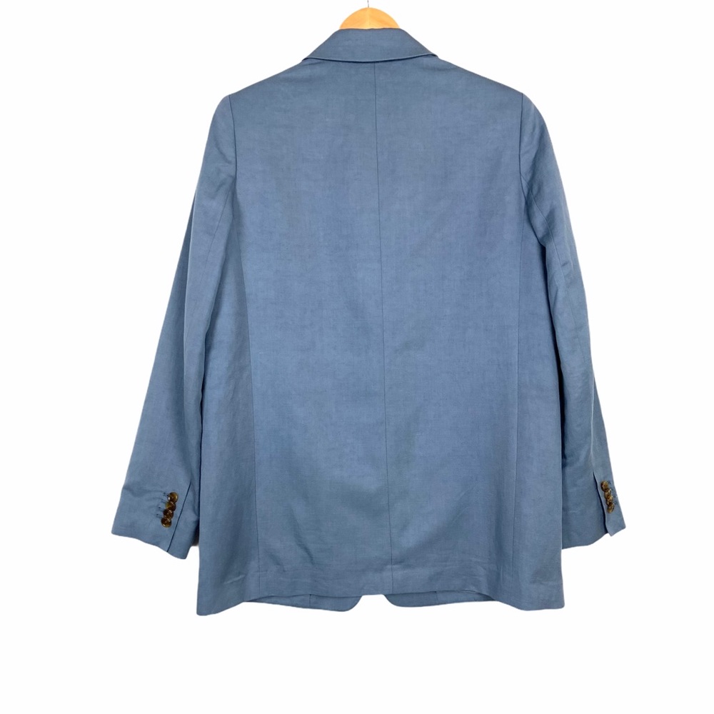 Everlane The Cotton-Linen Blazer Size 8 Blue - Picture 5 of 12